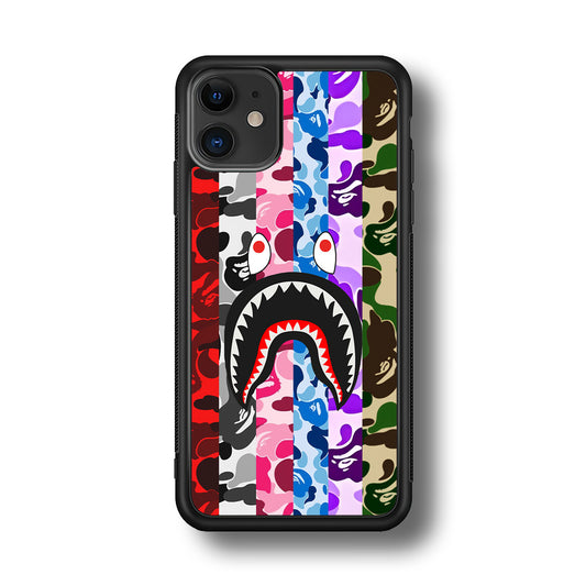 Bape Colorfull Camo iPhone 11 Case-Rubber Black (2D Case)-Oxvistore