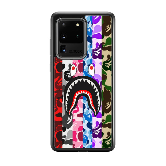 Bape Colorfull Camo Samsung Galaxy S20 Ultra Case-Rubber Black (2D Case)-Oxvistore