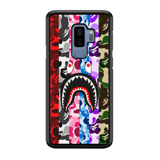 Bape Colorfull Camo Samsung Galaxy S9 Plus Case-Rubber Black (2D Case)-Oxvistore
