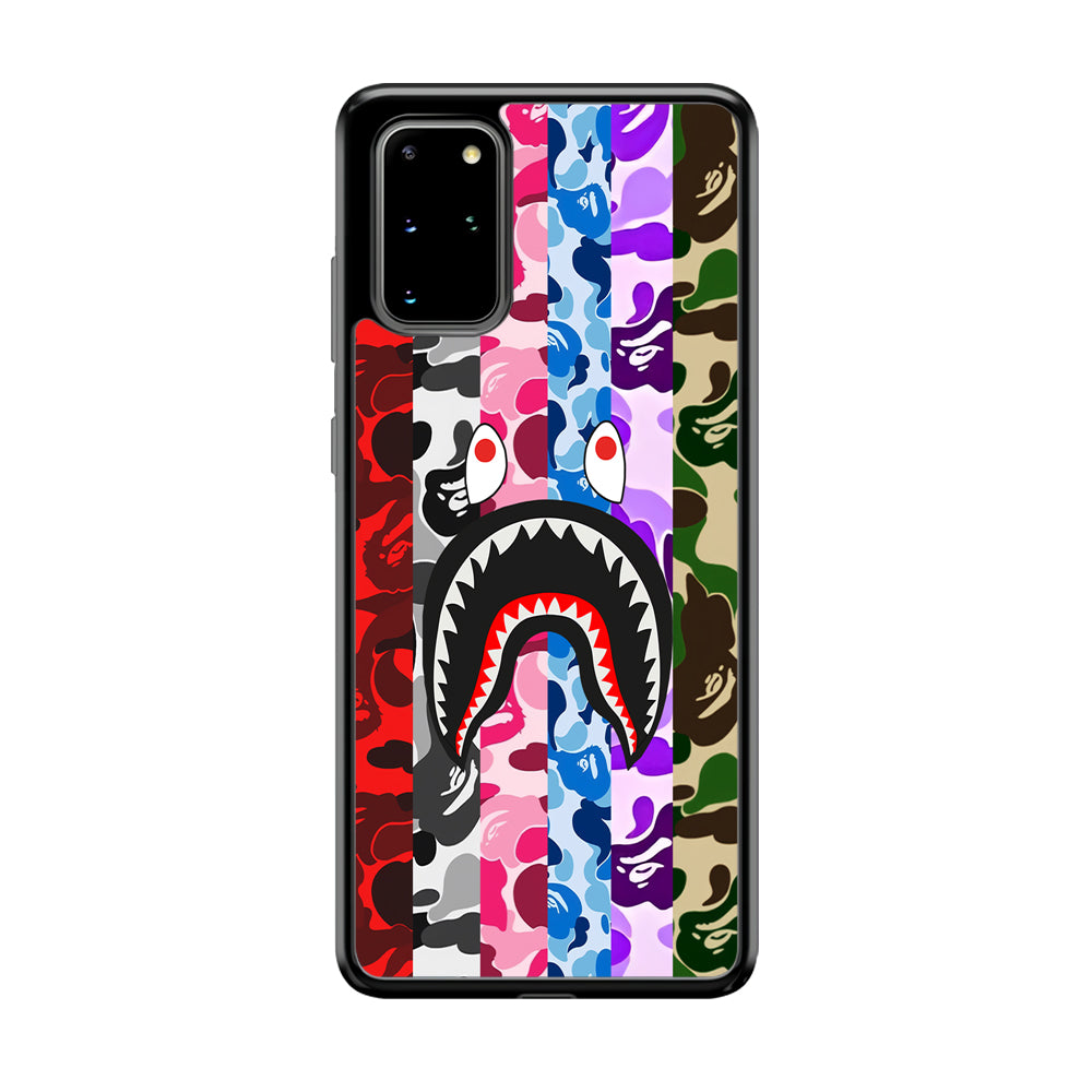Bape Colorfull Camo Samsung Galaxy S20 Plus Case-Rubber Black (2D Case)-Oxvistore
