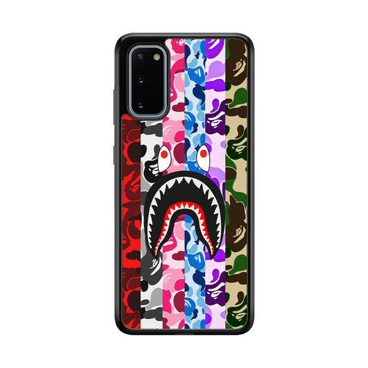 Bape Colorfull Camo Samsung Galaxy S20 Case-Rubber Black (2D Case)-Oxvistore