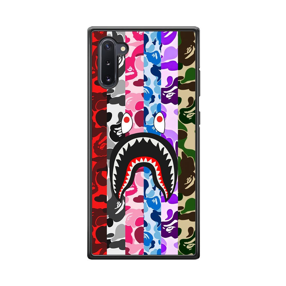 Bape Colorfull Camo Samsung Galaxy Note 10 Case-Rubber Black (2D Case)-Oxvistore