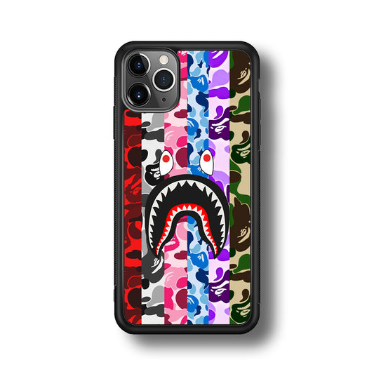 Bape Colorfull Camo iPhone 11 Pro Case-Rubber Black (2D Case)-Oxvistore