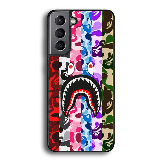 Bape Colorfull Camo Samsung Galaxy S21 Case-Rubber Black (2D Case)-Oxvistore