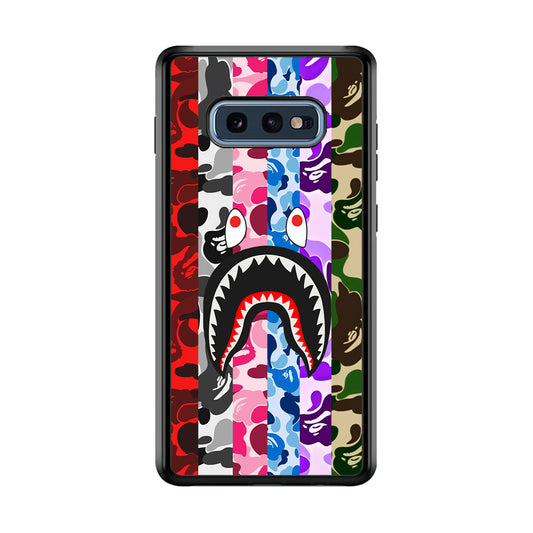 Bape Colorfull Camo Samsung Galaxy S10E Case-Rubber Black (2D Case)-Oxvistore