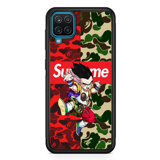Bape Dragon Ball Supreme Camo Samsung Galaxy A12 Case-Rubber White (2D Case)-Oxvistore