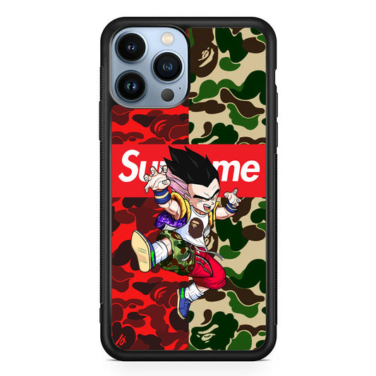 Bape Dragon Ball Supreme Camo iPhone 15 Pro Case-Rubber White (2D Case)-Oxvistore
