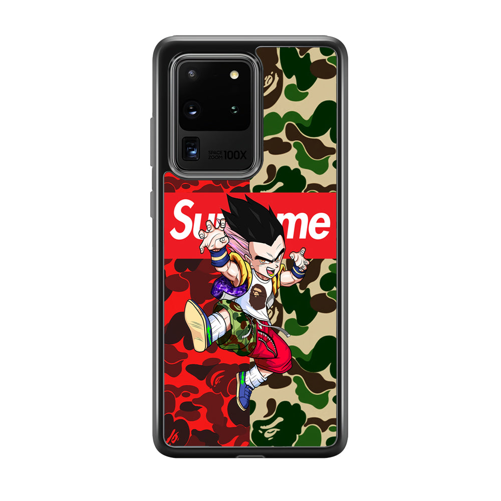 Bape Dragon Ball Supreme Camo Samsung Galaxy S20 Ultra Case-Rubber White (2D Case)-Oxvistore