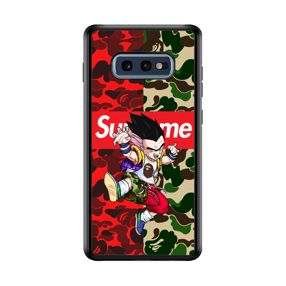 Bape Dragon Ball Supreme Camo Samsung Galaxy S10E Case-Rubber White (2D Case)-Oxvistore