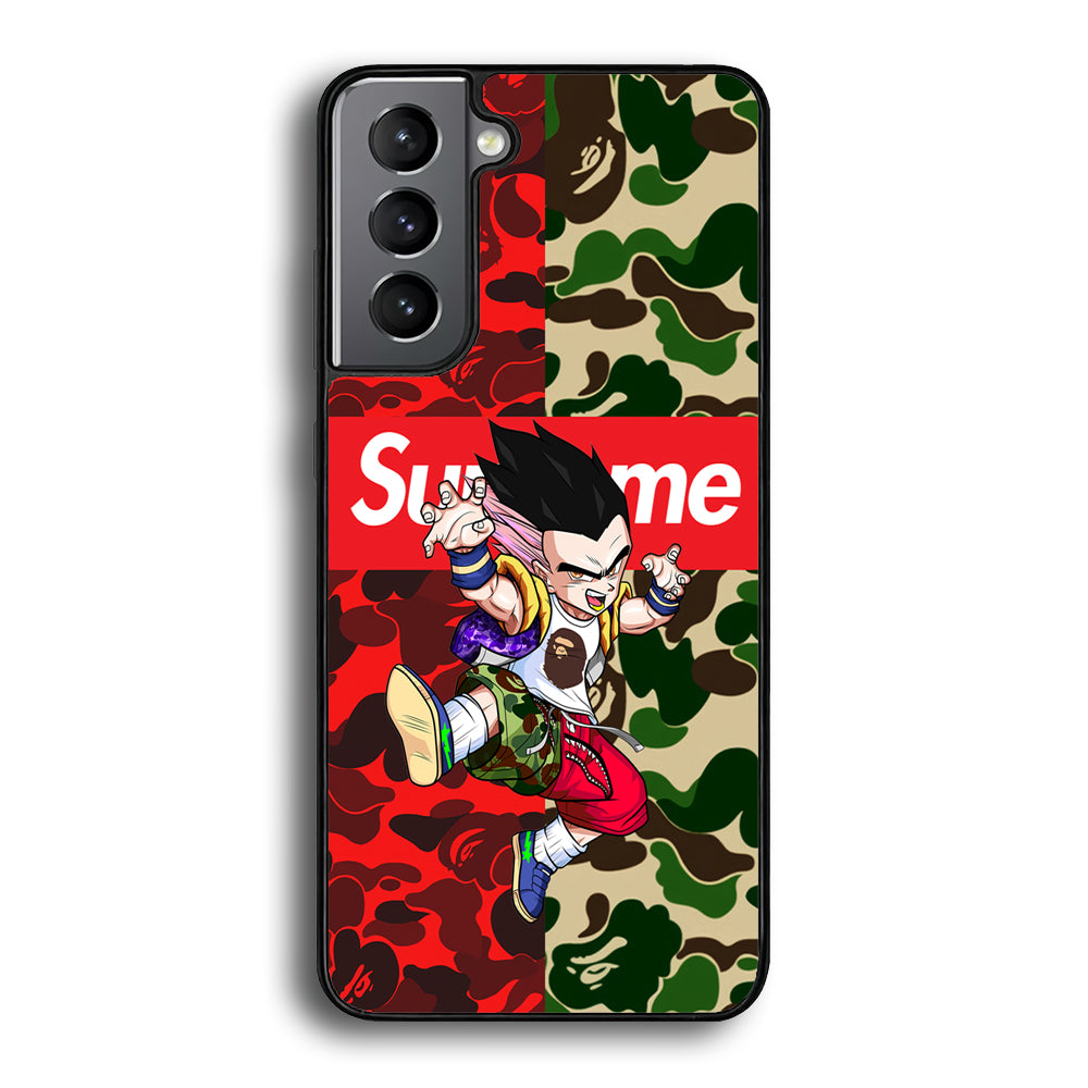 Bape Dragon Ball Supreme Camo Samsung Galaxy S24 Case-Rubber White (2D Case)-Oxvistore