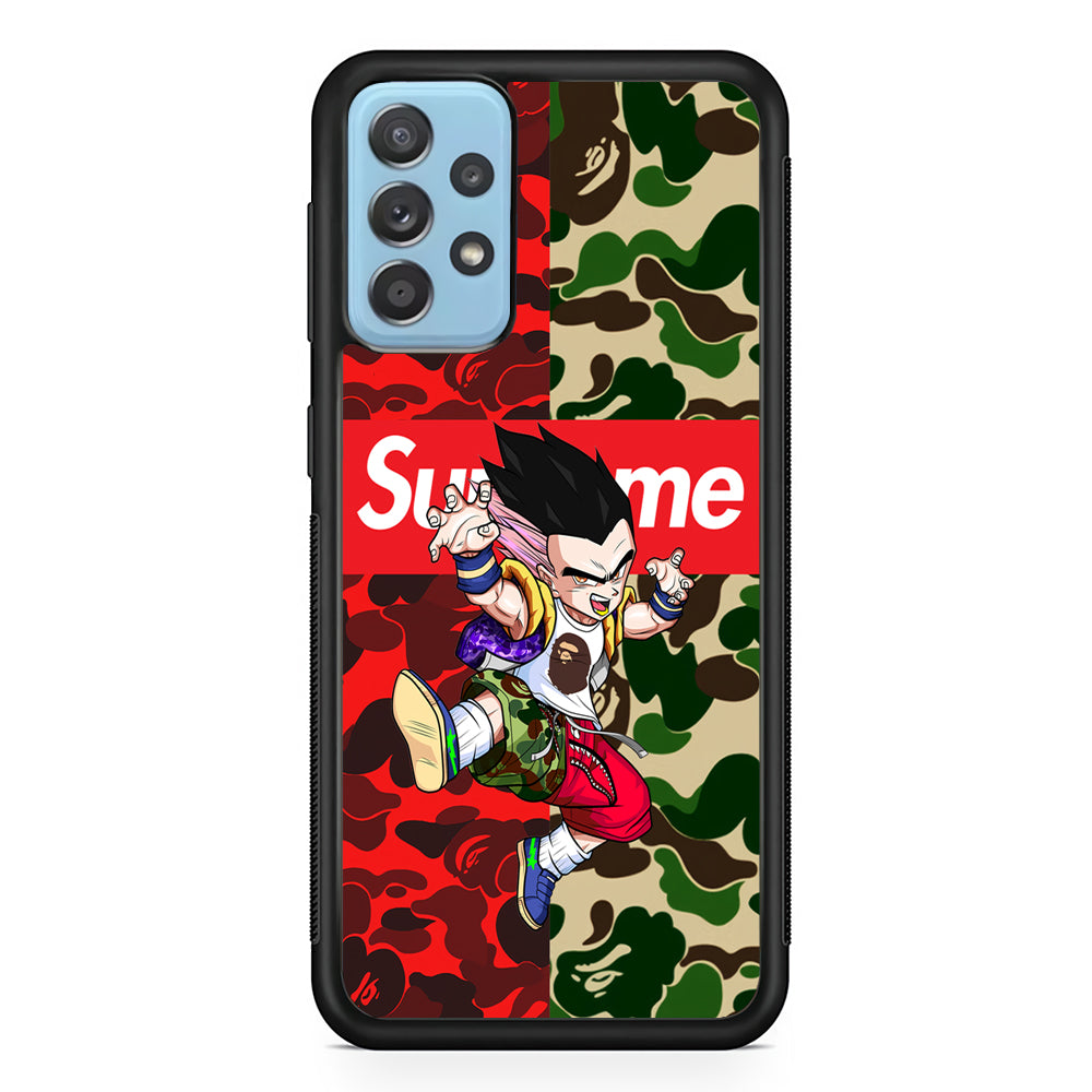 Bape Dragon Ball Supreme Camo Samsung Galaxy A52 Case-Rubber White (2D Case)-Oxvistore