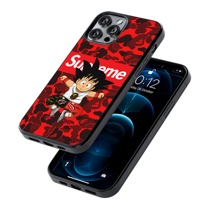 Bape Goku Red Camo Supreme 2D Rubber Phone Case-Oxvistore