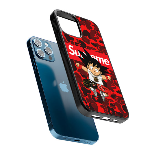 Bape Goku Red Camo Supreme 2D Rubber Phone Case-Oxvistore