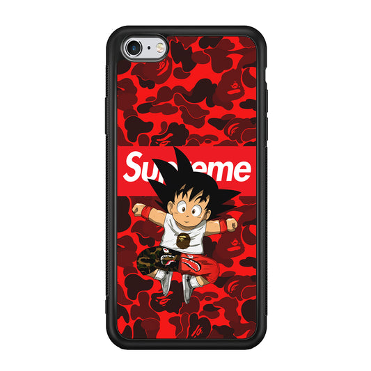 Bape Goku Red Camo Supreme iPhone 6 | 6s Case-Rubber Black (2D Case)-Oxvistore