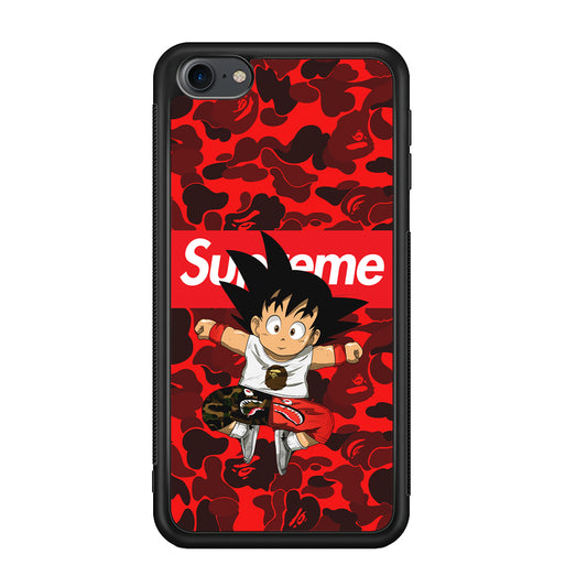Bape Goku Red Camo Supreme iPod Touch 6 Case-Rubber White (2D Case)-Oxvistore