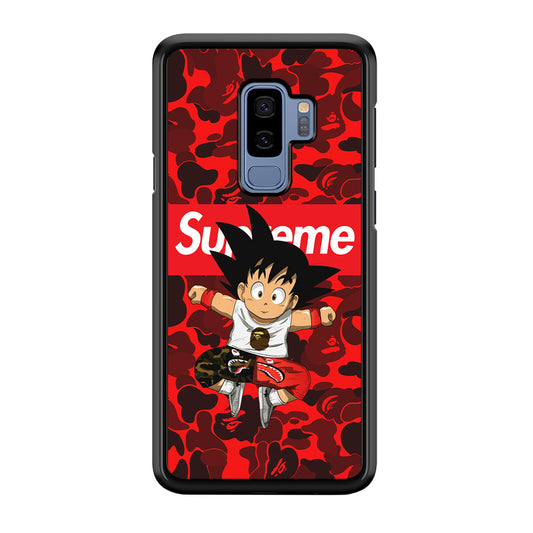 Bape Goku Red Camo Supreme Samsung Galaxy S9 Plus Case-Rubber Black (2D Case)-Oxvistore