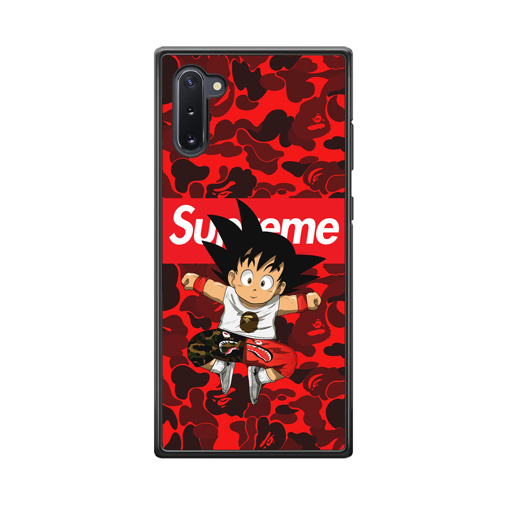 Bape Goku Red Camo Supreme Samsung Galaxy Note 10 Case-Rubber Black (2D Case)-Oxvistore