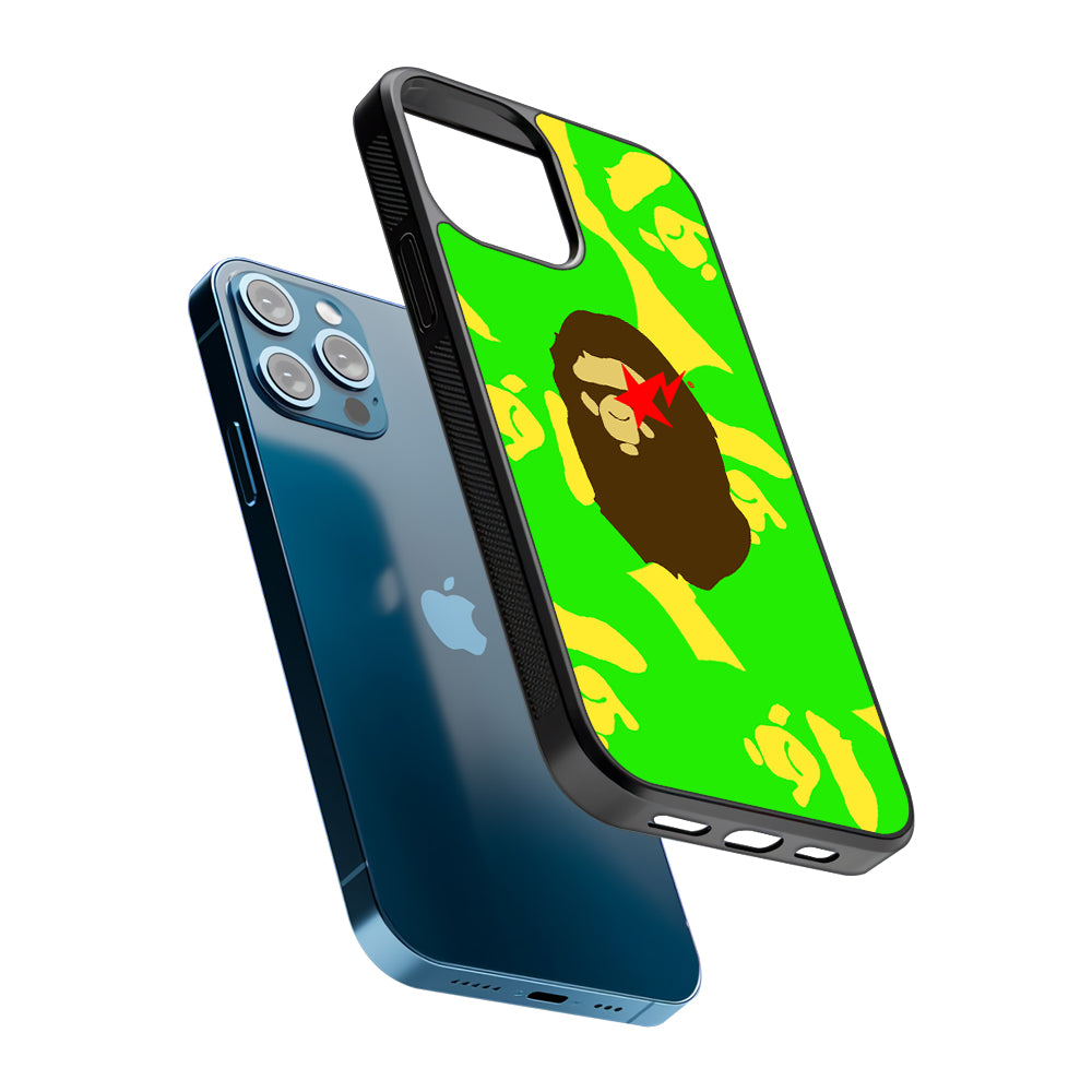 Bape Green Screen 2D Rubber Phone Case-Oxvistore