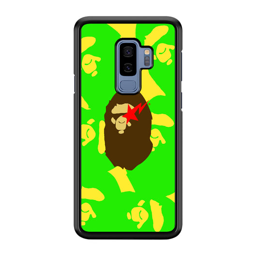 Bape Green Screen Samsung Galaxy S9 Plus Case-Rubber Black (2D Case)-Oxvistore