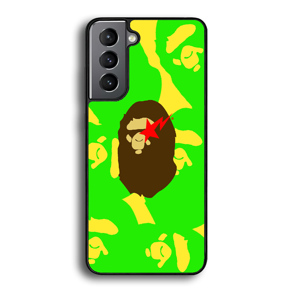 Bape Green Screen Samsung Galaxy S23 Case-Rubber Black (2D Case)-Oxvistore