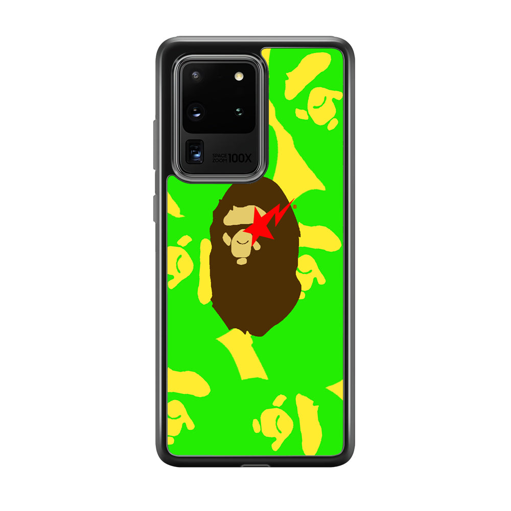 Bape Green Screen Samsung Galaxy S20 Ultra Case-Rubber Black (2D Case)-Oxvistore