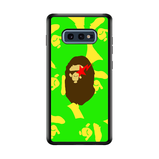 Bape Green Screen Samsung Galaxy S10E Case-Rubber Black (2D Case)-Oxvistore