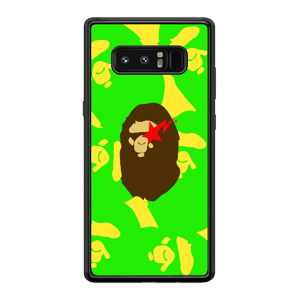 Bape Green Screen Samsung Galaxy Note 8 Case-Rubber Black (2D Case)-Oxvistore