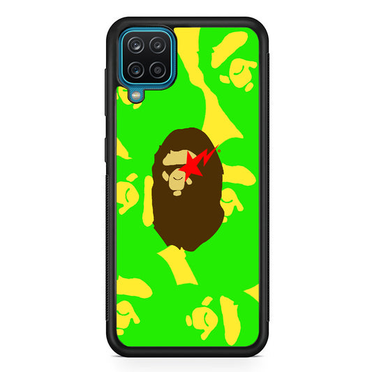 Bape Green Screen Samsung Galaxy A12 Case-Rubber Black (2D Case)-Oxvistore