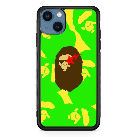 Bape Green Screen iPhone 14 Case-Rubber Black (2D Case)-Oxvistore