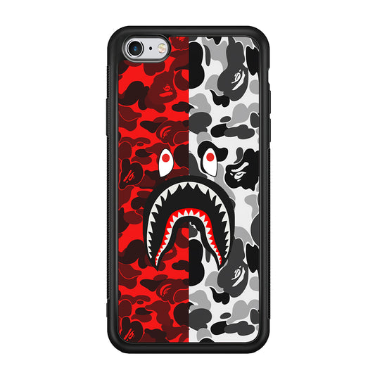 Bape Red Black Camo iPhone 6 | 6s Case-Rubber Black (2D Case)-Oxvistore