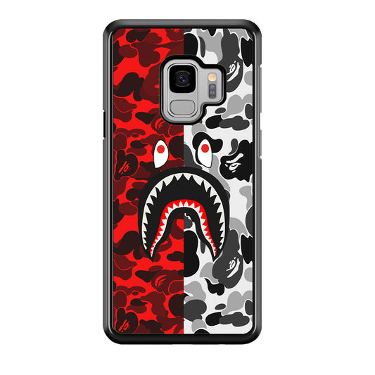 Bape Red Black Camo Samsung Galaxy S9 Case-Rubber Black (2D Case)-Oxvistore
