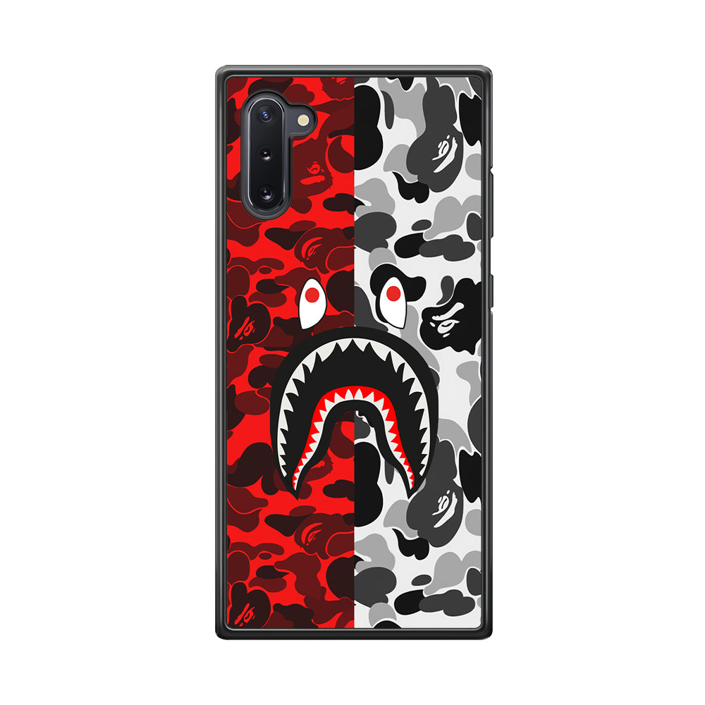 Bape Red Black Camo Samsung Galaxy Note 10 Case-Rubber Black (2D Case)-Oxvistore