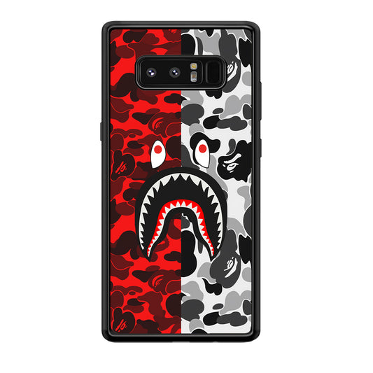 Bape Red Black Camo Samsung Galaxy Note 8 Case-Rubber Black (2D Case)-Oxvistore