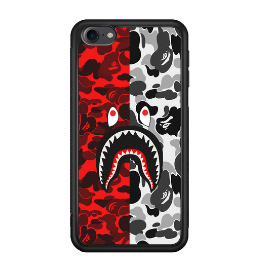 Bape Red Black Camo iPod Touch 6 Case-Rubber Black (2D Case)-Oxvistore