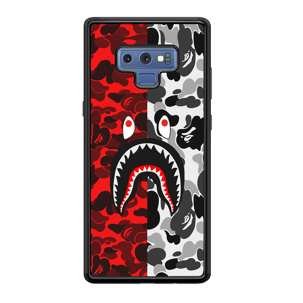 Bape Red Black Camo Samsung Galaxy Note 9 Case-Rubber Black (2D Case)-Oxvistore
