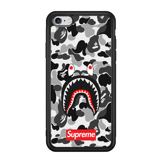 Bape Supreme Black Camo iPhone 6 | 6s Case-Rubber Black (2D Case)-Oxvistore