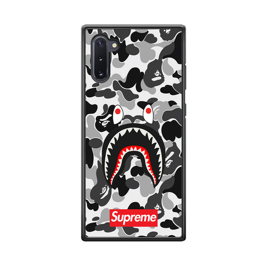 Bape Supreme Black Camo Samsung Galaxy Note 10 Case-Rubber Black (2D Case)-Oxvistore