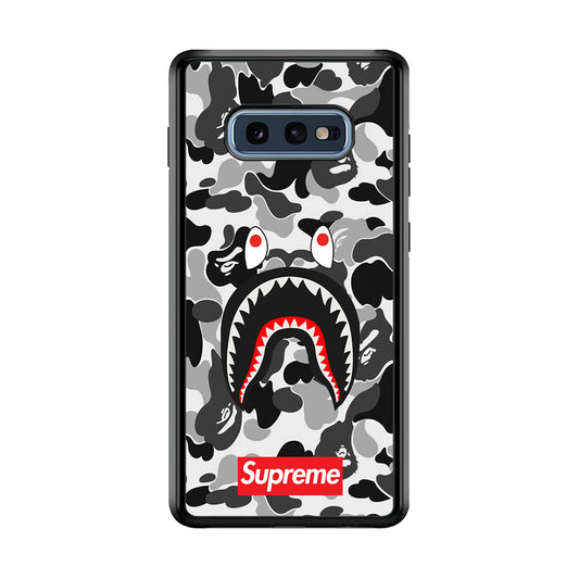 Bape Supreme Black Camo Samsung Galaxy S10E Case-Rubber Black (2D Case)-Oxvistore