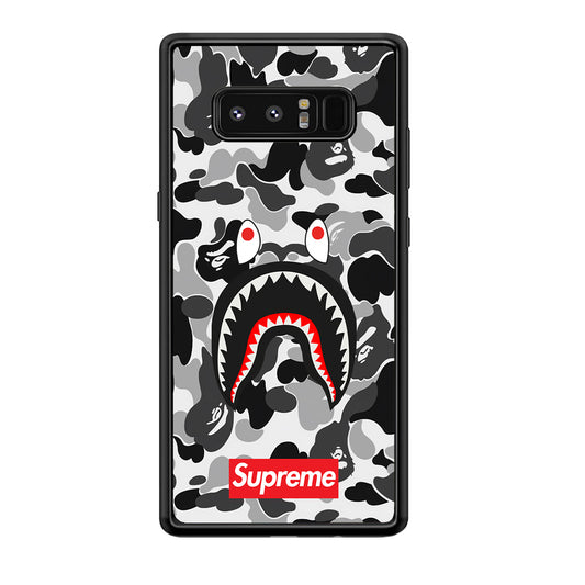 Bape Supreme Black Camo Samsung Galaxy Note 8 Case-Rubber Black (2D Case)-Oxvistore