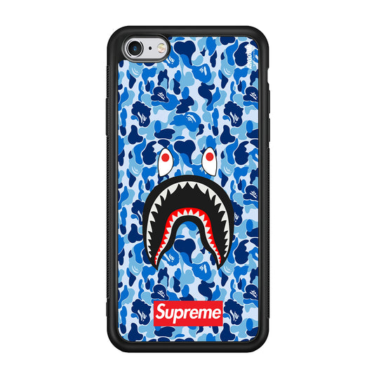 Bape Supreme Blue Camo iPhone 6 | 6s Case-Rubber Black (2D Case)-Oxvistore
