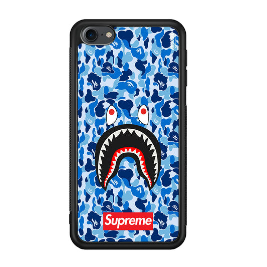 Bape Supreme Blue Camo iPod Touch 6 Case-Rubber Black (2D Case)-Oxvistore