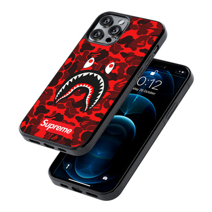 Bape Supreme Red Camo 2D Rubber Phone Case-Oxvistore