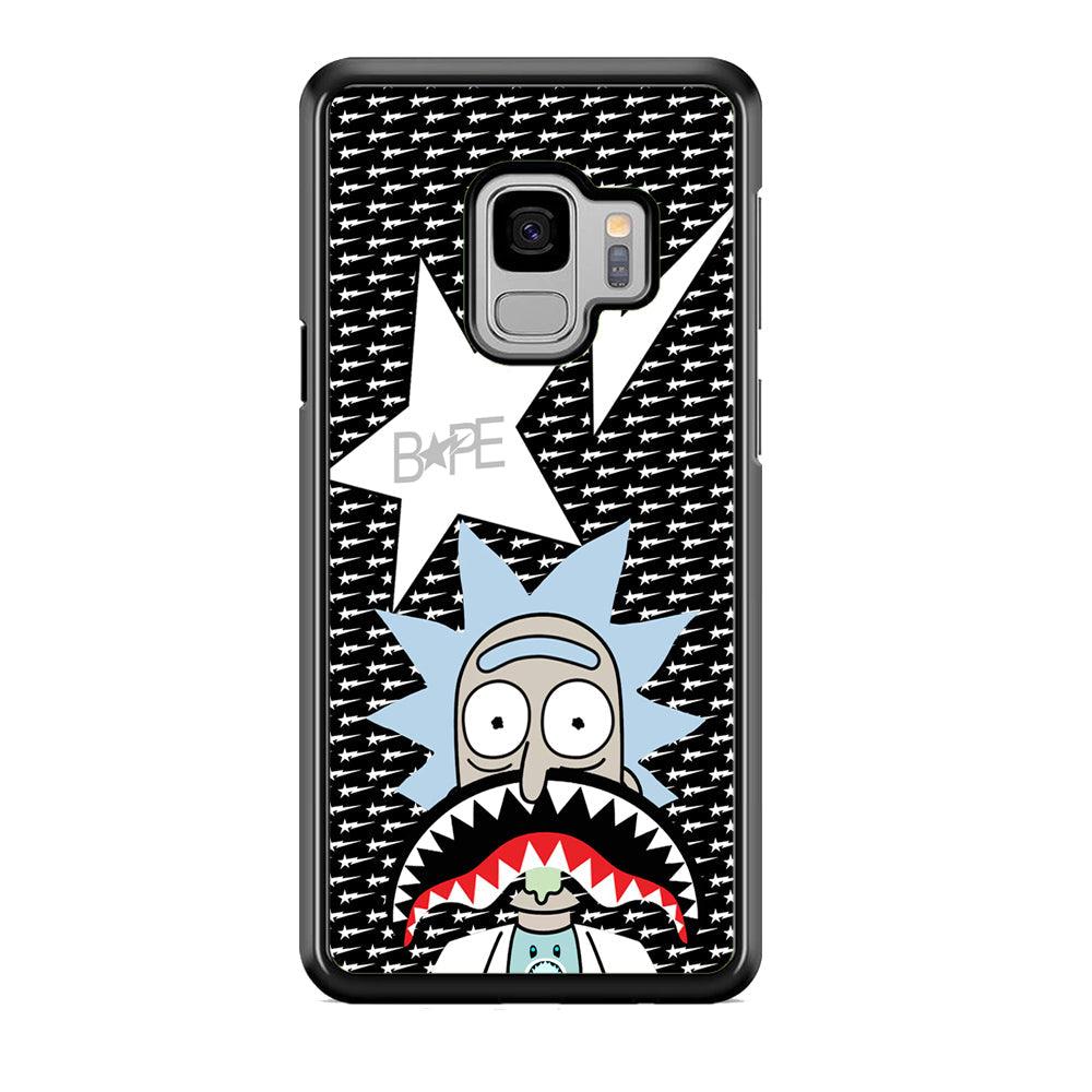Bape Rick Shark Smile Samsung Galaxy S9 Case-Rubber Black (2D Case)-Oxvistore