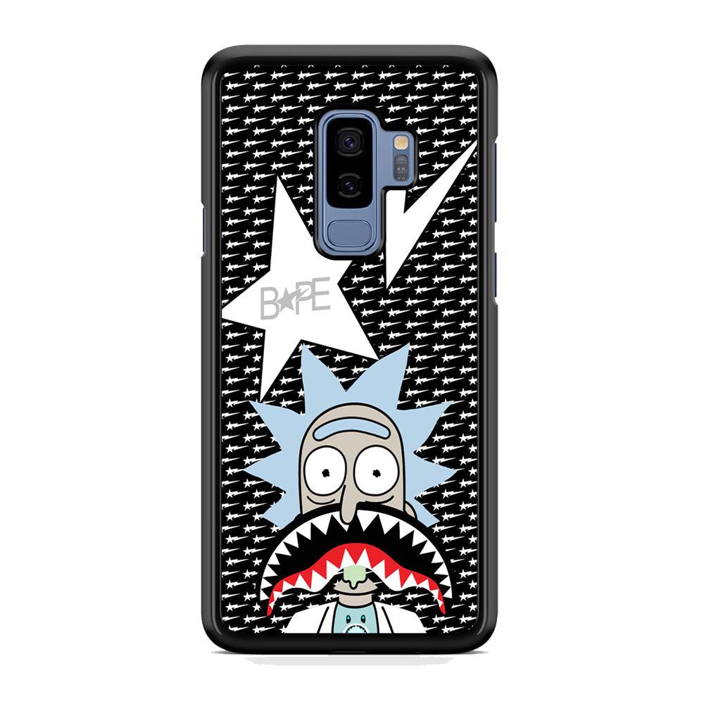 Bape Rick Shark Smile Samsung Galaxy S9 Plus Case-Rubber White (2D Case)-Oxvistore