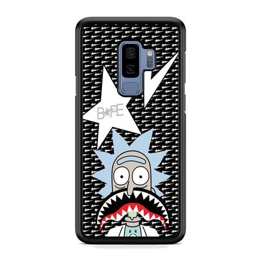 Bape Rick Shark Smile Samsung Galaxy S9 Plus Case-Rubber White (2D Case)-Oxvistore