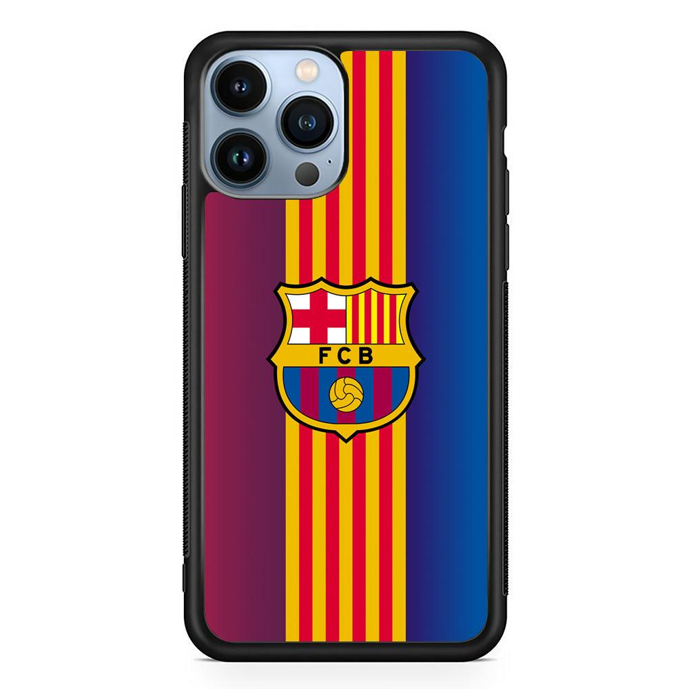 Barcelona FC Gradation Wings iPhone 13 Pro Max Case-Rubber Black (2D Case)-Oxvistore