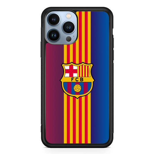 Barcelona FC Gradation Wings iPhone 13 Pro Max Case-Rubber Black (2D Case)-Oxvistore