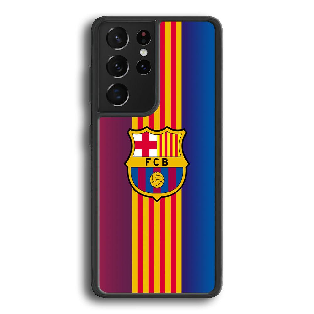 Barcelona FC Gradation Wings Samsung Galaxy S21 Ultra Case-Rubber Black (2D Case)-Oxvistore