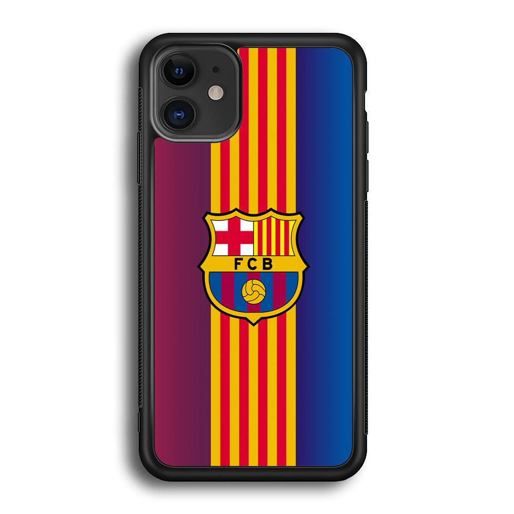Barcelona FC Gradation Wings iPhone 11 Case-Rubber Black (2D Case)-Oxvistore