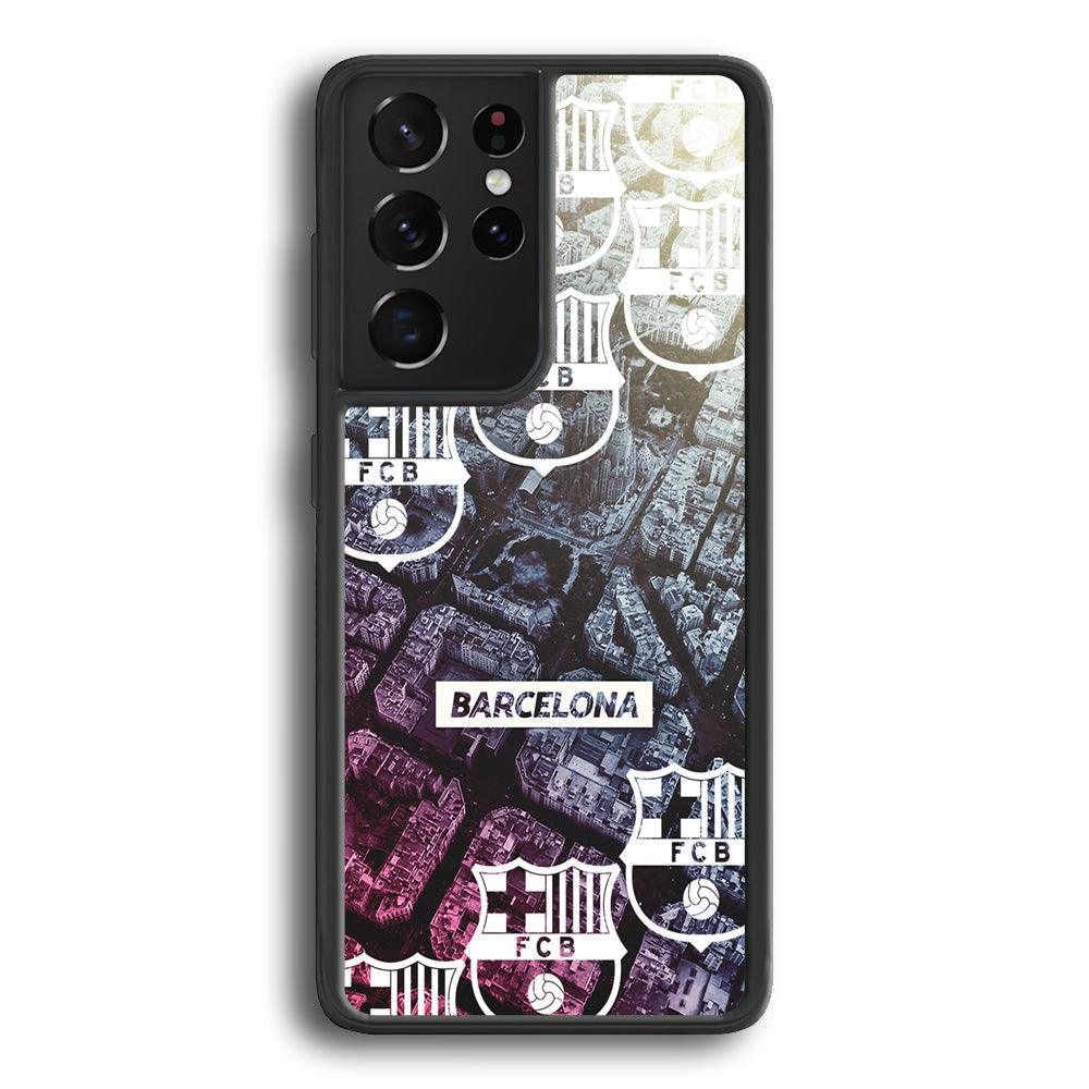Barcelona FC Light from The City Samsung Galaxy S24 Ultra Case-Rubber Black (2D Case)-Oxvistore
